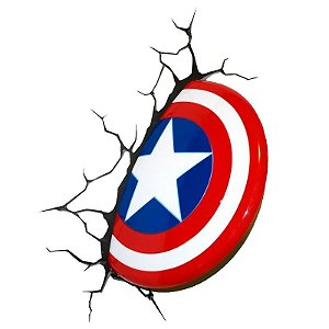Luminária Escudo Do Capitão América 3d Light Fx Avengers