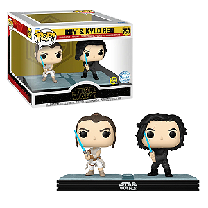 Funko Pop Star Wars 758 Rey & Kylo Ren Glows Exclusive