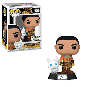 Funko Pop Star Wars 756 Ezra Bridger with Loth-Cat Exclusive