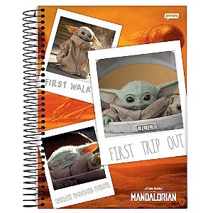 Caderno Capa Dura 10X1 160fl Star Wars The Mandalorian Baby Yoda