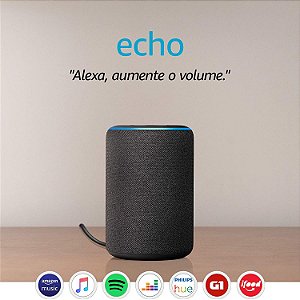 Amazon Echo 3ª Geração Smart Speaker c/ Alexa Black - Preto