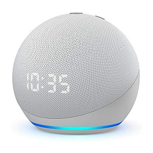 Echo Dot 4ª Gen Smart Speaker com Relógio e Alexa - Branco