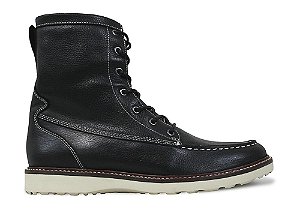 Bota Moc Toe Masculina Cano Alto Couro Preto Barcelona Design