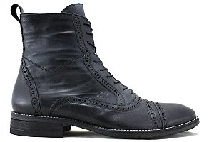 Bota Masculina Oxford Brogue Couro Preto | Barcelona Design - Barcelona  Design | Site Oficial ® | Calçados Masculinos