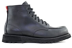 Bota Masculina Moc Toe Cano Médio Couro Preto Barcelona Design | Taurus