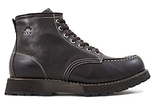 Bota Masculina Moc Toe Cano Médio Couro Café Barcelona Design | Taurus