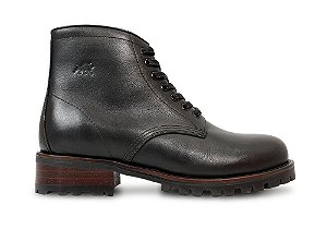 Bota Masculina Cano Médio Couro Preto Barcelona Design | Raw Bull