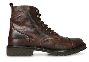 Bota Masculina Cano Médio Couro Marrom Castor Barcelona Design | Bull Walk