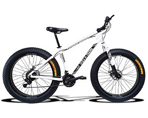 FAT BIKE ARO 26 VIZU X-TREME ALUMÍNIO CÂMBIO SHIMANO 24V SUSPENSÃO INVERTIDA