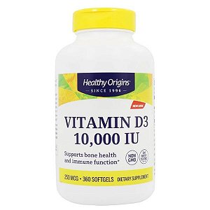 Vitamina D3 10,000UI Healthy Origins, 360 Softgels