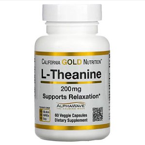L-Theanine, California Gold Nutrition, 200 mg, 60 Cápsulas Vegetais