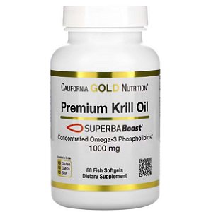 Óleo de Krill Premium, 1.000 mg, 60 Cápsulas Softgel, California Gold Nutrition