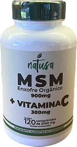 MSM + Vitamina C, Natusa, 900mg MSM, 300mg Vitamina C, 120 Comprimidos