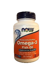Ômega-3 Fish Oil, 180 EPA/120 DHA, 100 Cápsulas Softgel NOW Foods