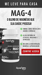 Magnésio com Treonina, Apisnutri, 610mg, 60 Cápsulas