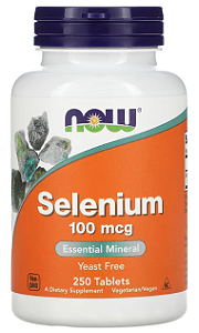 Selênio 100mcg, Now Foods, 250 Comprimidos