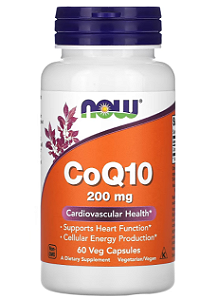 Coenzima CoQ10 200mg 60 Cápsulas Vegetais Now Foods