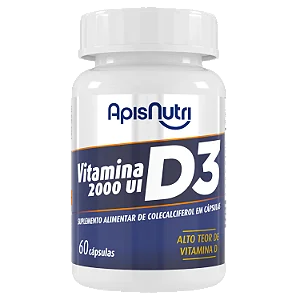 Vitamina D3 2,000UI 60 Cápsulas - Apisnutri