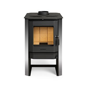 Calefator a Lenha / Kopenhagen / Preto com Inox Escovado / 90 m²