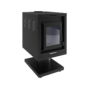 Calefator a Lenha / Thessa 26 / Preto / 35 m²