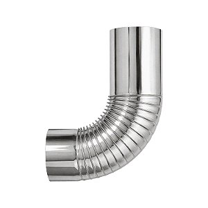Curva 90° / Sanfonada / Para Chaminé / Ø 135 mm / Inox