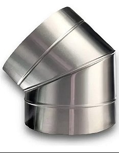 Cano Tipo Curva  / Curva 45° Soldada / Para Chaminé / Saída 135 mm / Inox Escovado