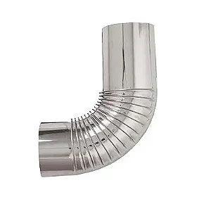 Cano Tipo Curva  / Curva 90° / Para Chaminé / Saída 150 mm / Inox