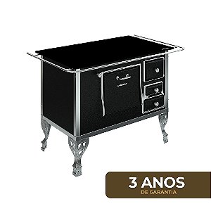 Fogão Colonial / Nº 2 / Chapa Vitrocerâmica / Preto / Varão / Esquerdo