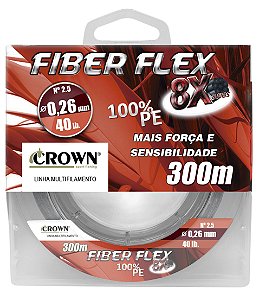 Linha Multifilamento Crown Fiber Flex 8x 0,26mm 40lbs 300m