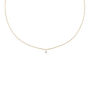 Colar Ponto de Luz Lil Safira Branca em Ouro 18K
