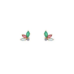 Brinco Pequeno Stud Birdie em Ouro 18K