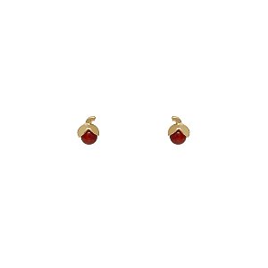 Brinco Infantil Cherry em Ouro 18K e Ágata