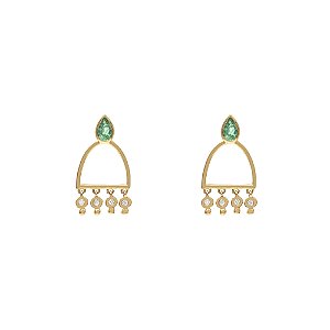 Brinco Tarsila em Ouro 18K e Esmeraldas