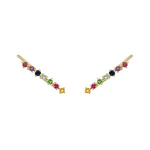 Brinco Earcuff Delicado em Ouro 18K Strelitzia Colors