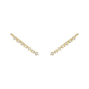 Brinco Earcuff Delicado em Ouro 18K Strelitzia Topázio