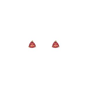 Brinco Stud Clair Trillion Turmalina Rosa em Ouro 18K