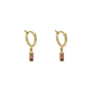 Brinco Argola Charlotte Granada em Ouro 18K