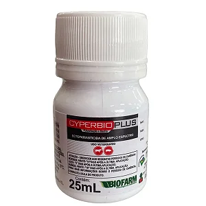 Cyperbio Plus 25ml Biofarm Controle Eficiente de Parasitas em Bovinos e Suínos