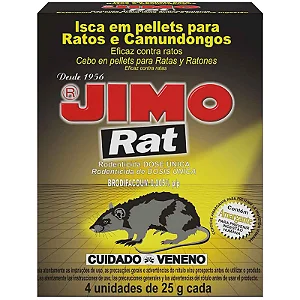Isca Raticida Jimo 4x25g Solução Prática Contra Roedores