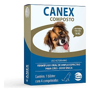 Canex Composto C/4 Comp Vermífugo para Cachorros Pets