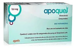 Apoquel 3,6mg 20 Comprimidos Alívio da Coceira em Cães