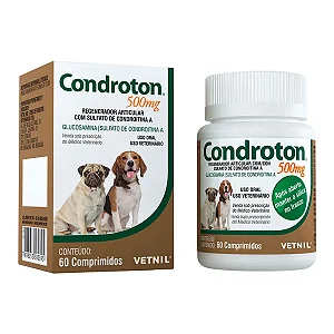 Condroton 500mg Vetnil Condroprotetor para Cães 60 Comprimidos
