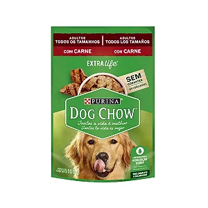 Dog Chow Carne 100g Sachê para Cães Adultos