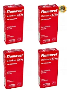 Kit 4 Flamavet Cães 0,5mg 10 Comprimidos Anti-inflamatório