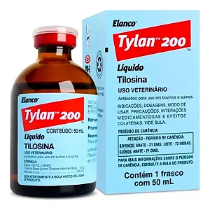 Tylan 200 Líquido 50ml Antibiótico Injetável Tilosina Elanco