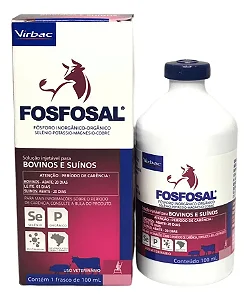 Fosfosal 100ml Virbac Injetável com Fósforo Selênio Magnésio e Cobre