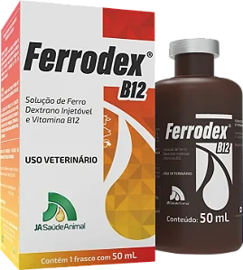 Ferrodex B12 50ml Ferro Dextrano Injetável para Leitões Bezerros Cordeiros