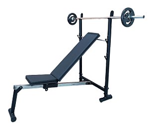 BANCO SUPINO 4 em 1 + BRINDE: BARRA RETA DE 150CM TUBULAR