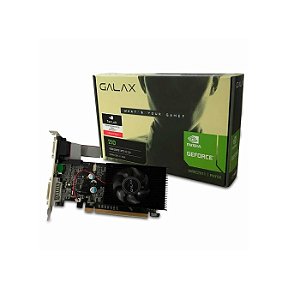 PLACA DE VIDEO 1GB GT 210 21GGF4HI00NP DDR3 64 BITS GEFORCE VGA HDMI DVI-I GALAX BOX
