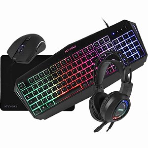 * KIT TECLADO | MOUSE | HEADSET | MOUSEPAD GAMER MHP-SP-KIT4IN1 USB MYMAX BOX